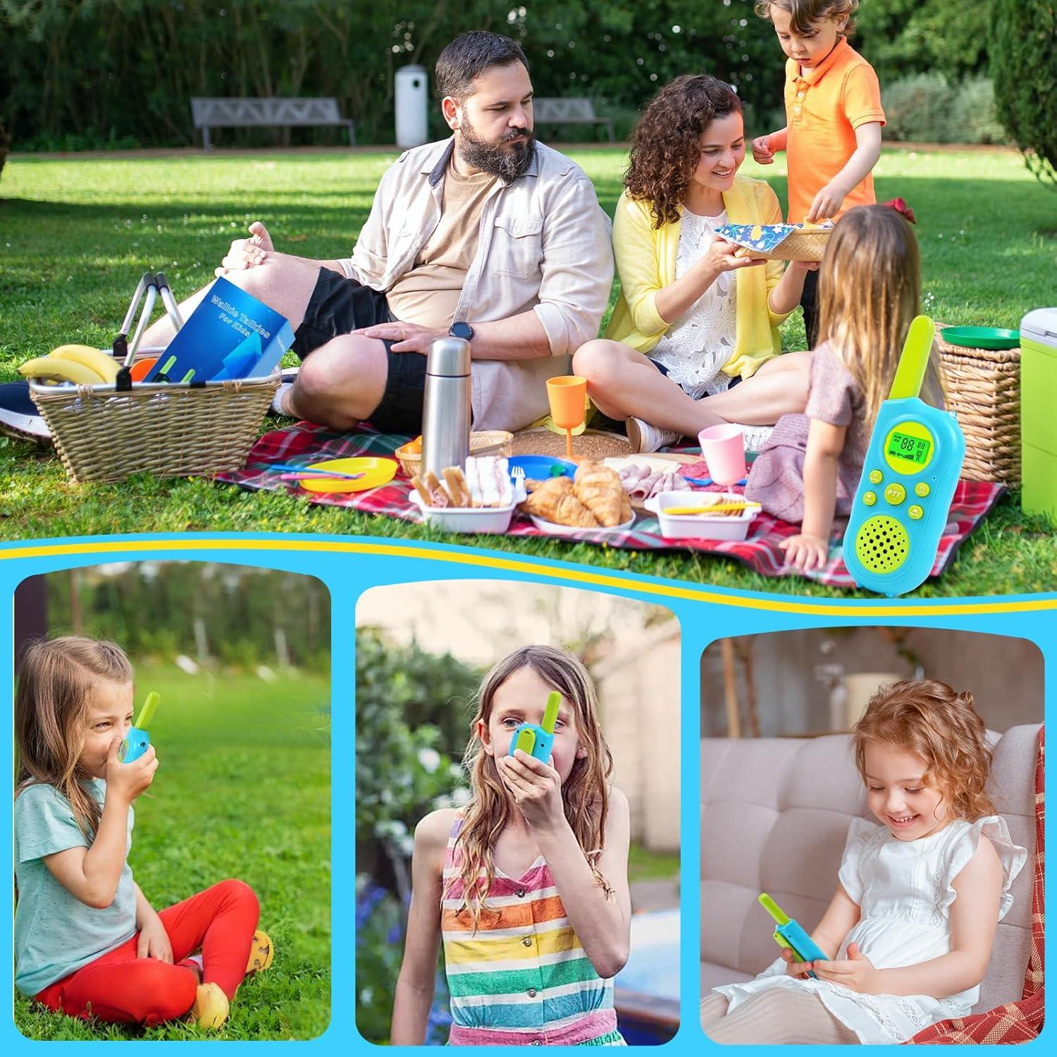 Walkie Talkies para Niños VOOPON 22 Canales Largo Alcance Azul