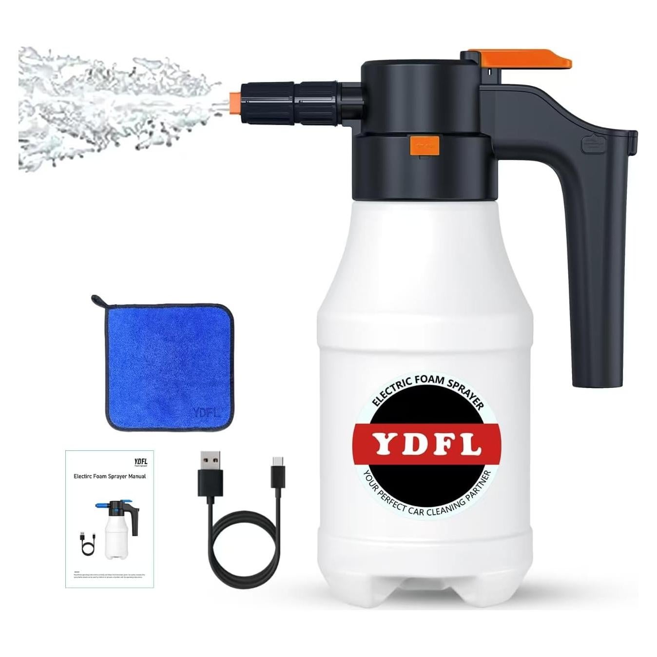 Pulverizador de Espuma Eléctrico YDFL 1.5L USB para Lavado de Autos