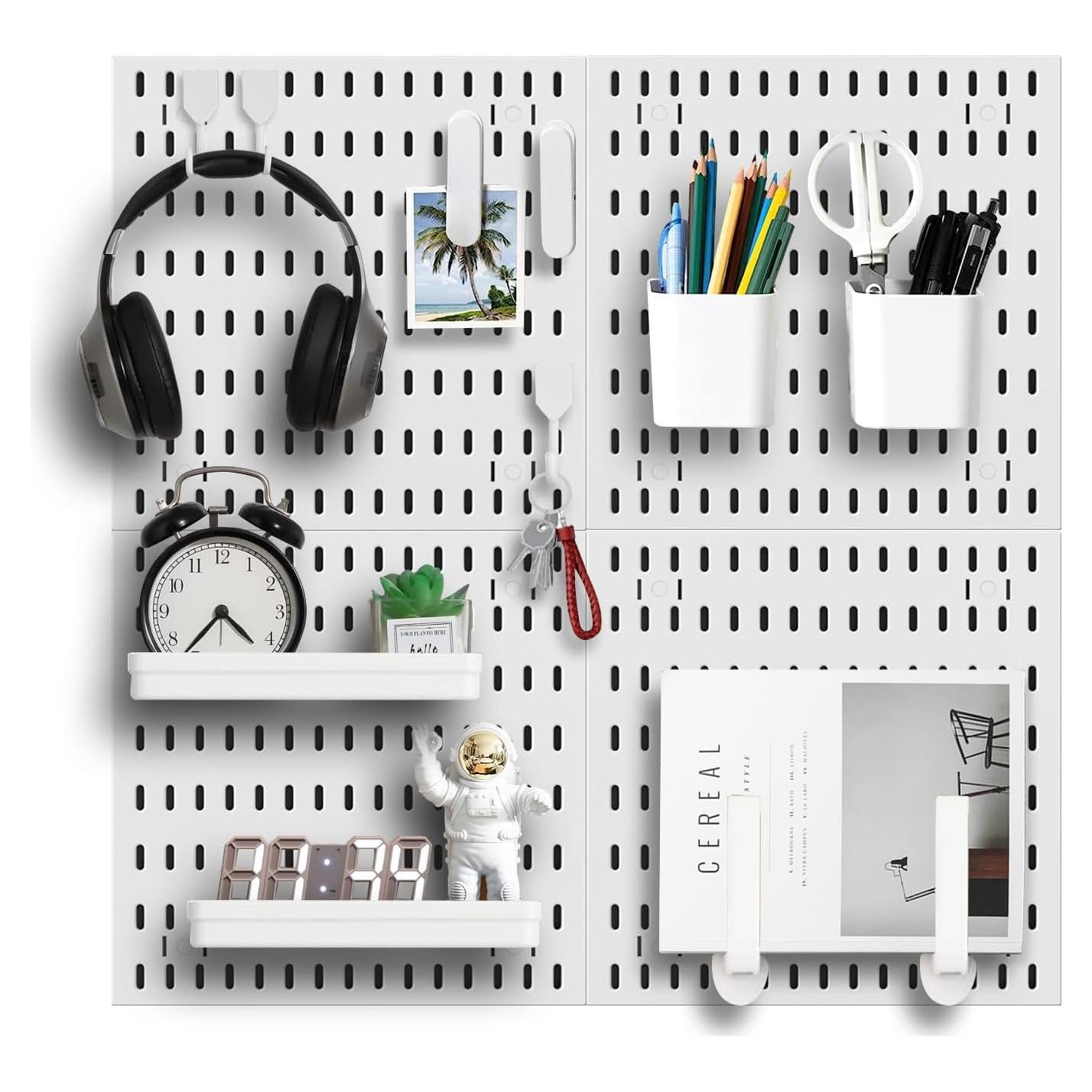 Kit Organizador de Pared Tablero Perforado Zestify Blanco 30x30cm