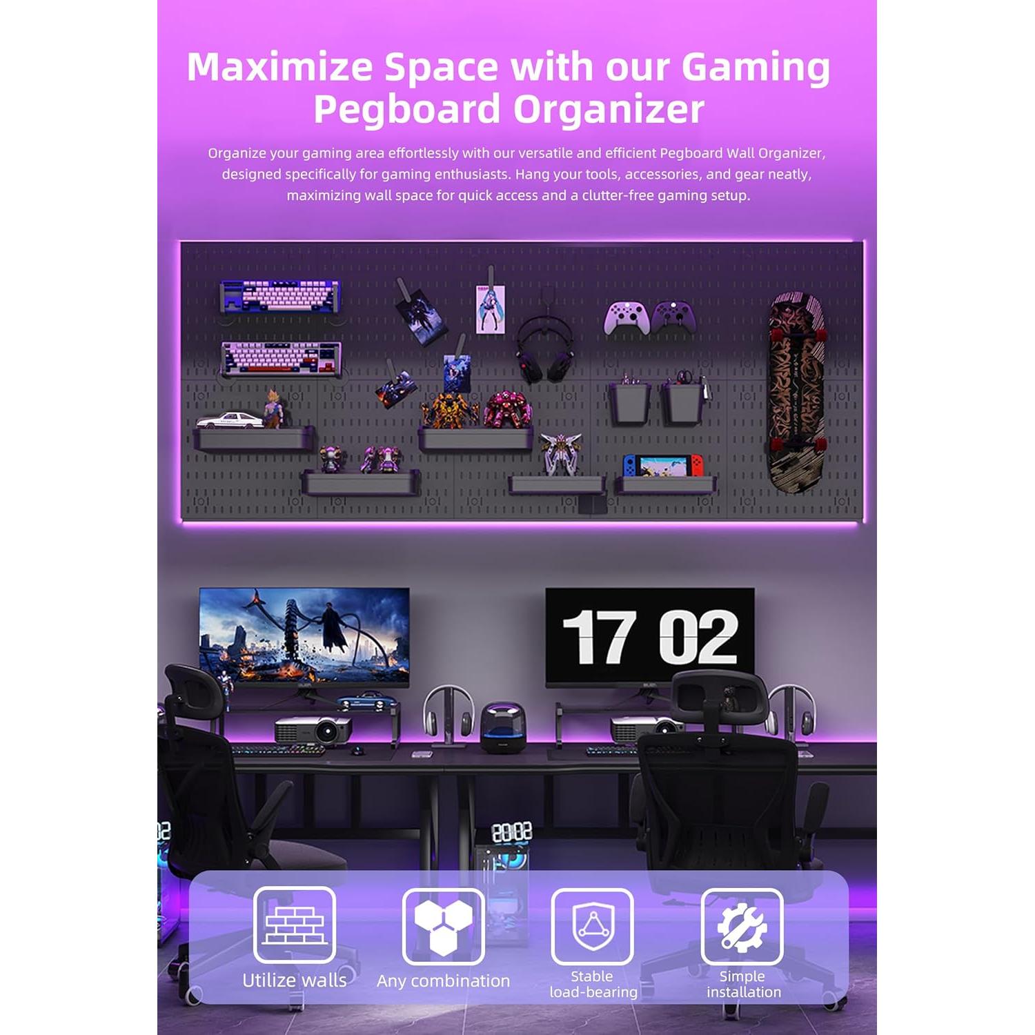 Kit Organizador de Pared Tablero Perforado Zestify Blanco 30x30cm