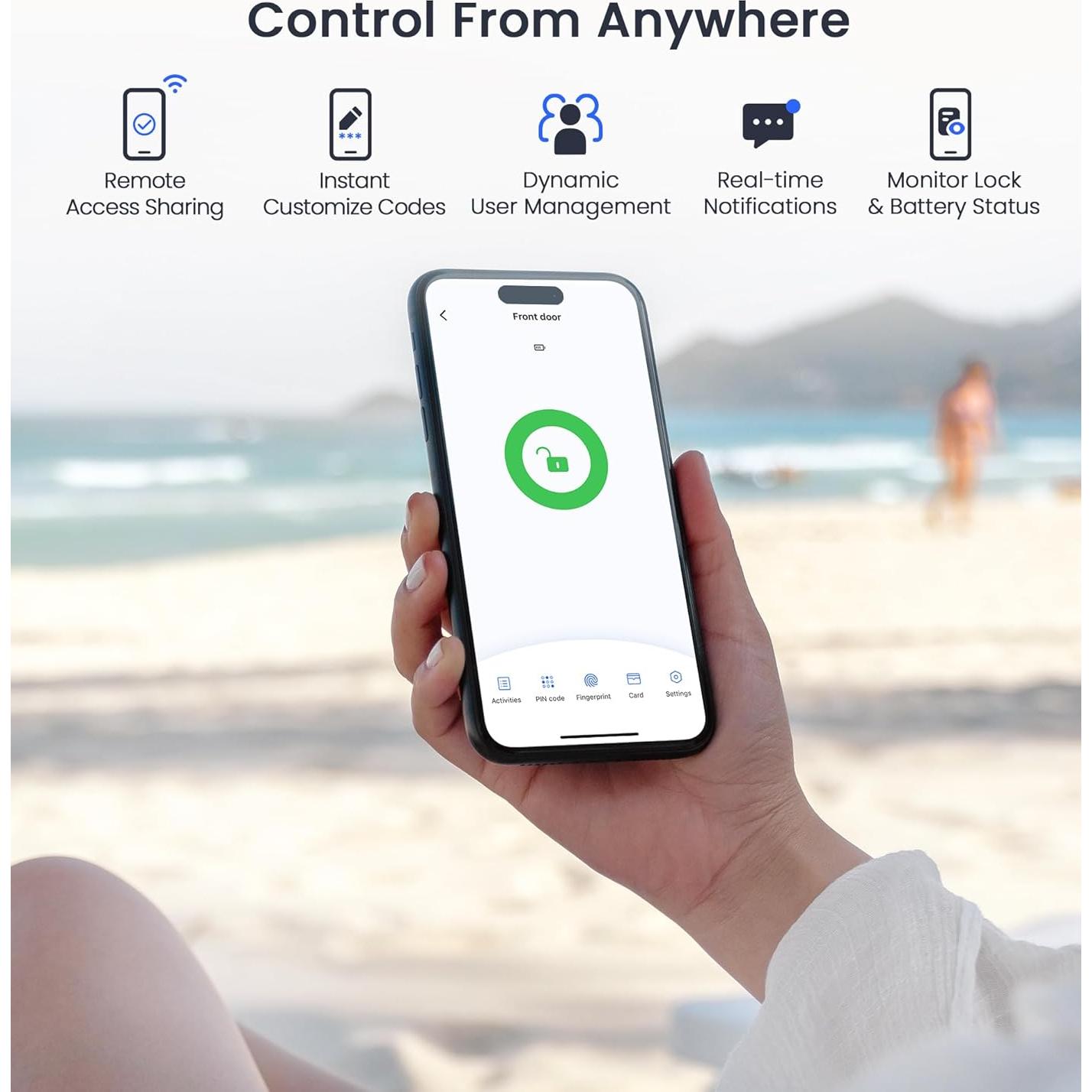Cerradura Inteligente Veise VE017G Wi-Fi con Huella Dactilar