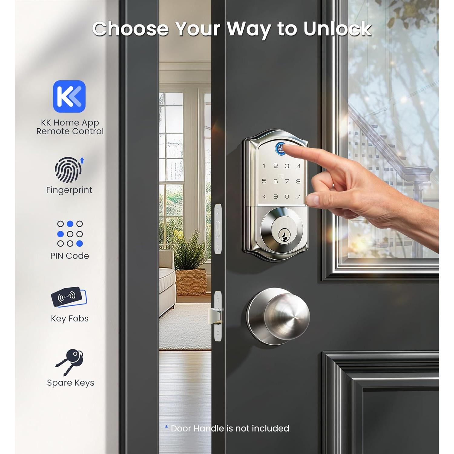 Cerradura Inteligente Veise VE017G Wi-Fi con Huella Dactilar