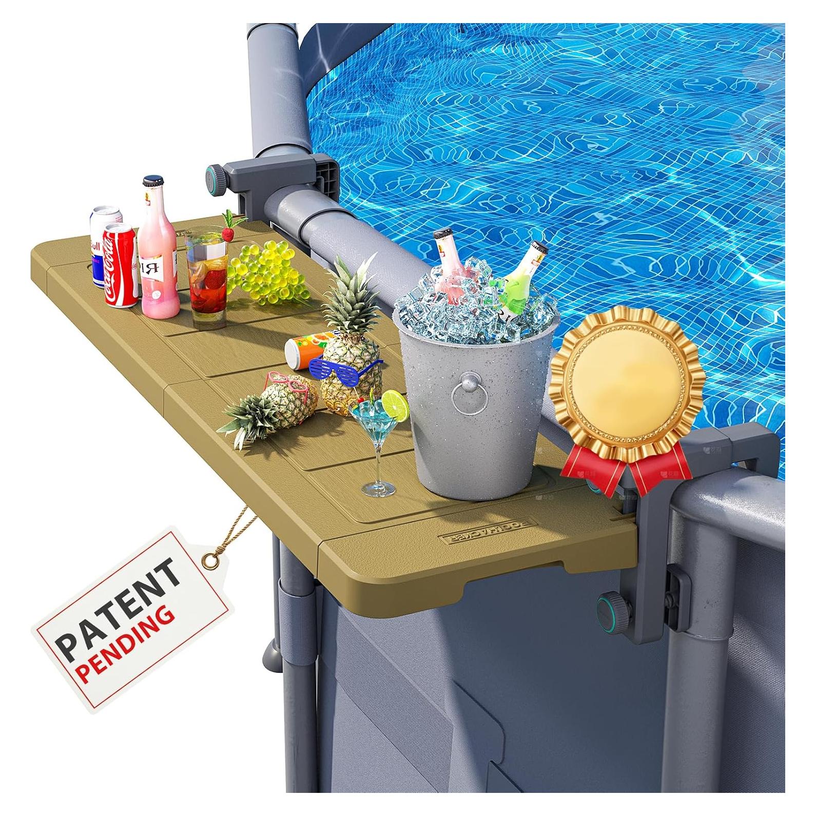 Bar de piscina plegable POOLHACKER 97.79x29.72 cm Marrón Ámbar