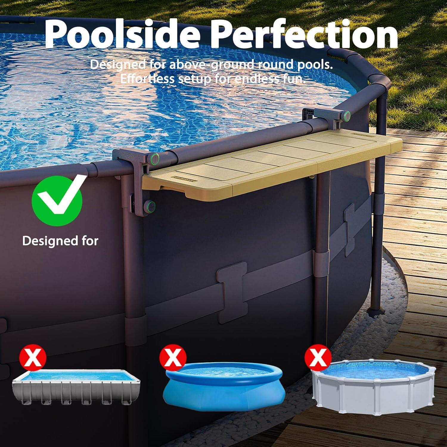 Bar de piscina plegable POOLHACKER 97.79x29.72 cm Marrón Ámbar