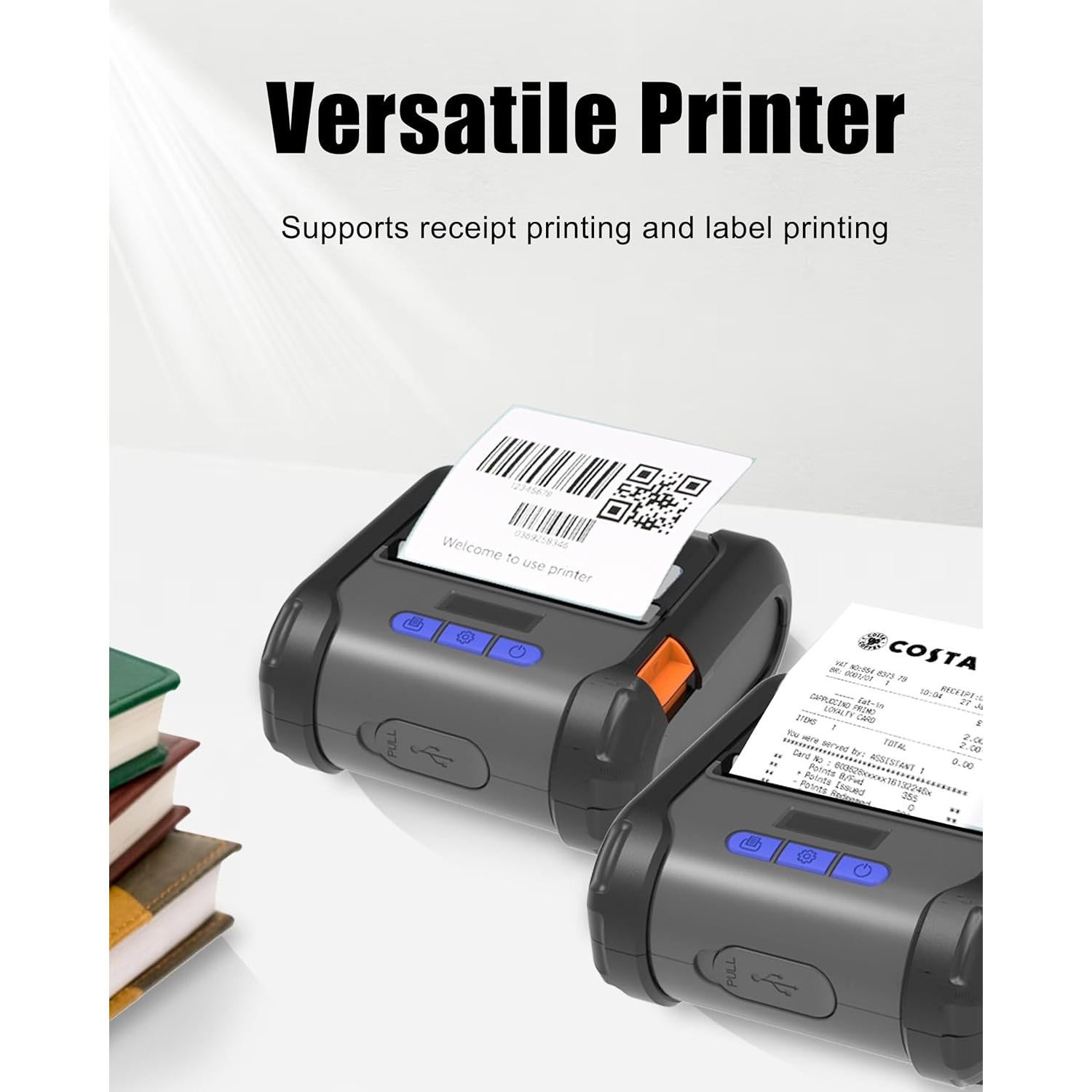 Impresora Térmica ZYWELL ZM04 Mini Inalámbrica 58mm/80mm