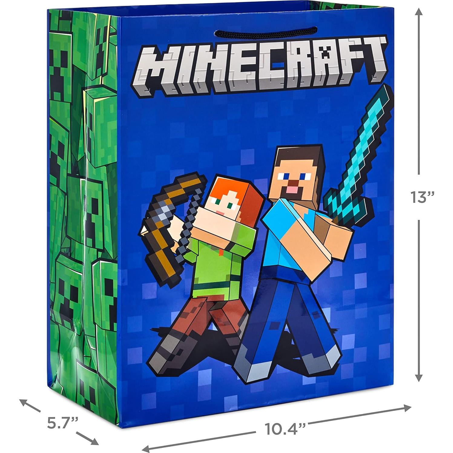 Paquete de 2 Bolsas de Regalo Hallmark Minecraft 26x33cm