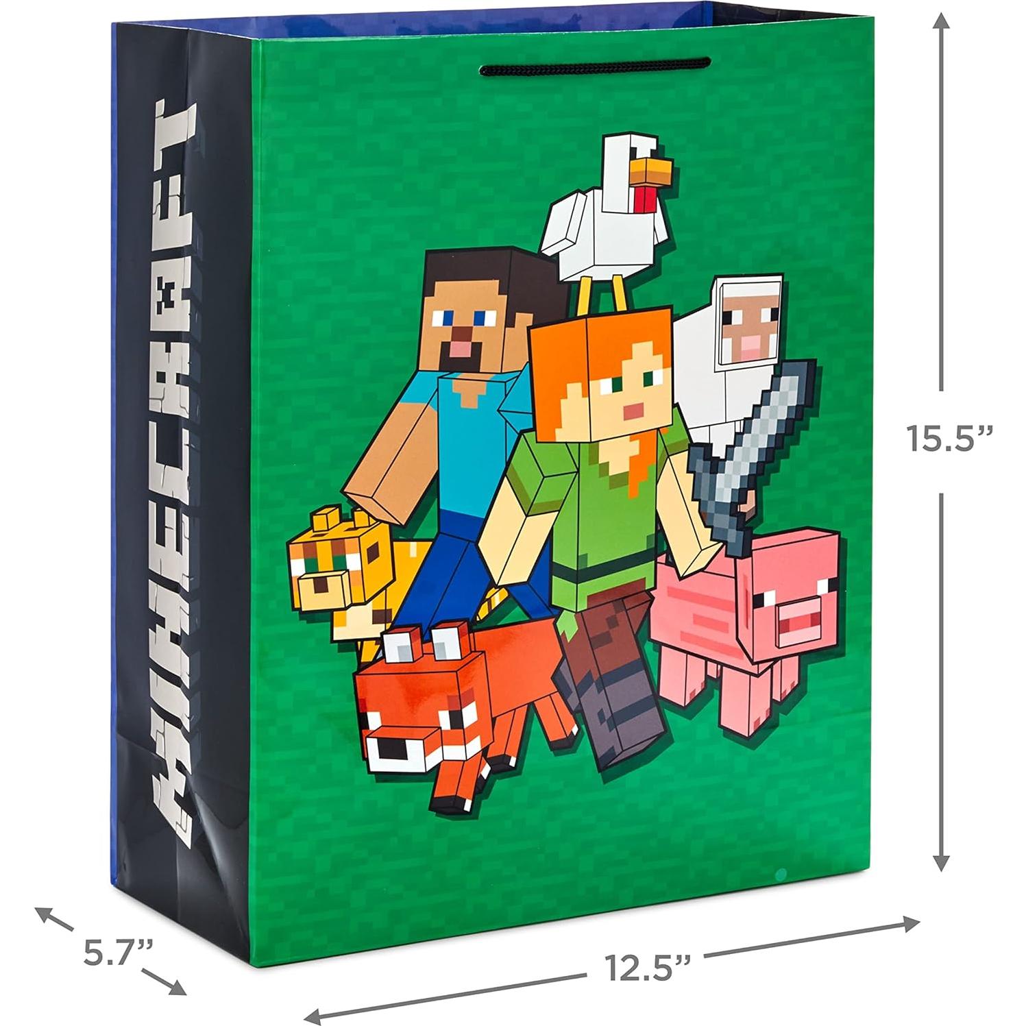 Paquete de 2 Bolsas de Regalo Hallmark Minecraft 26x33cm