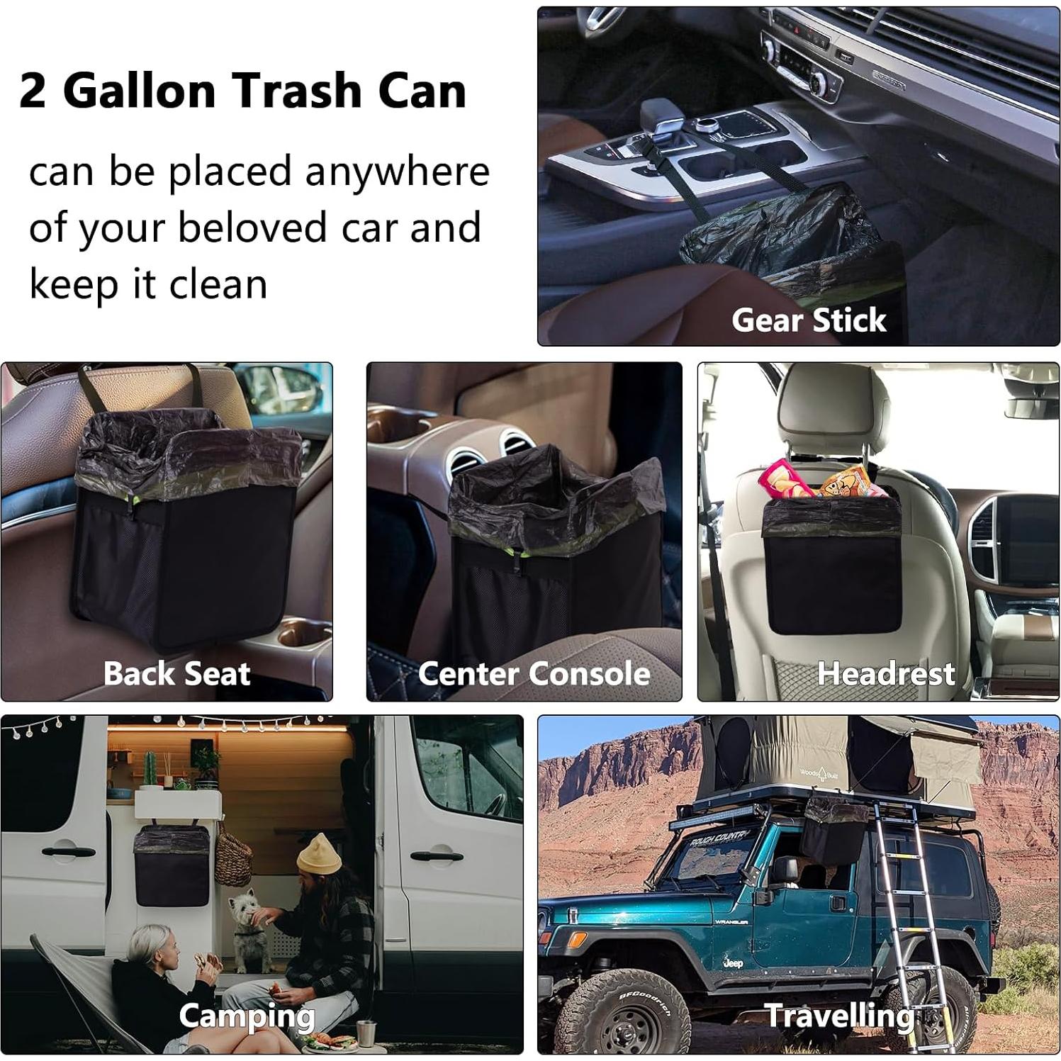 Basurero de Auto Ginsco 7L Plegable Impermeable Negro