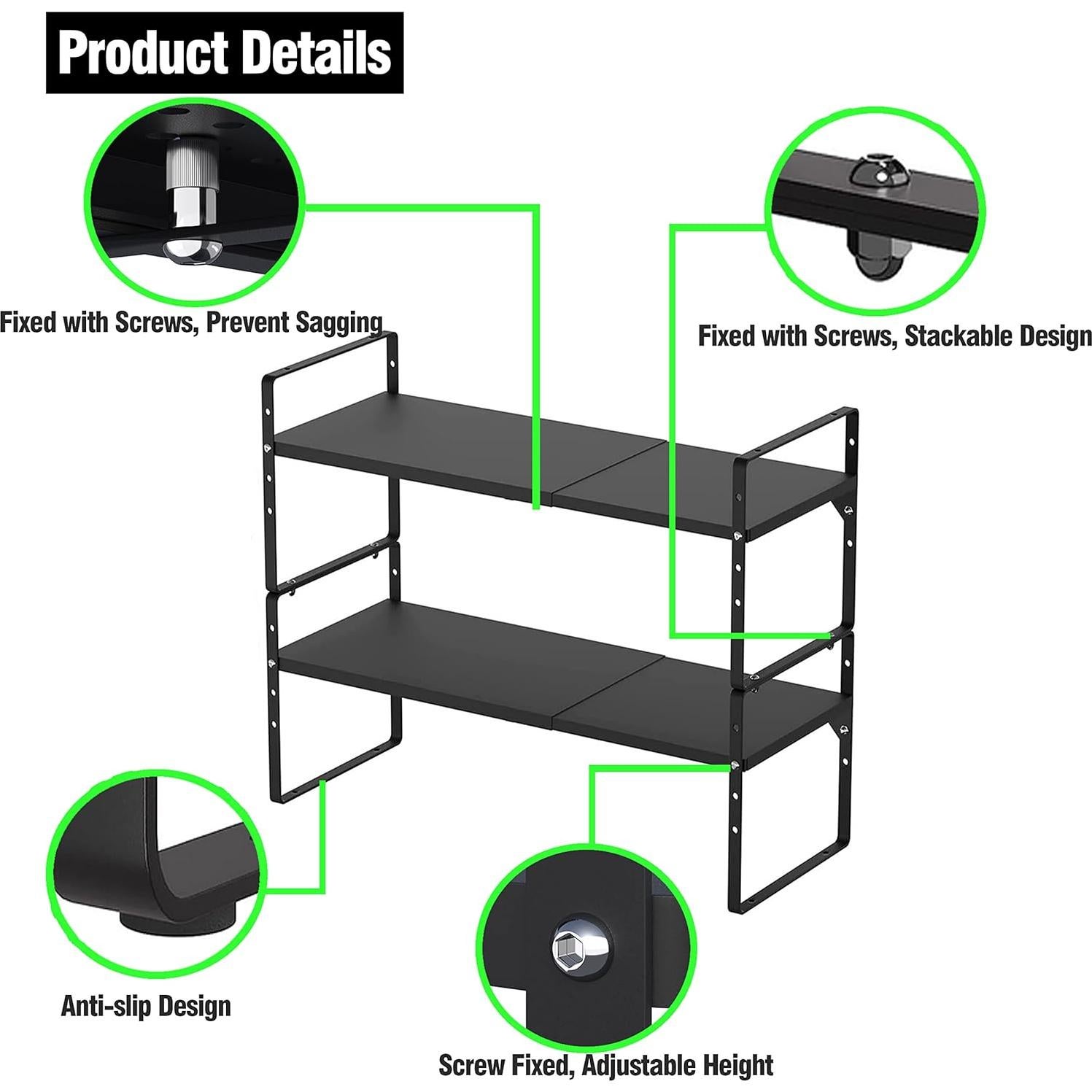 Estante Expandible de Metal LOCVCDA para Gabinete de Cocina