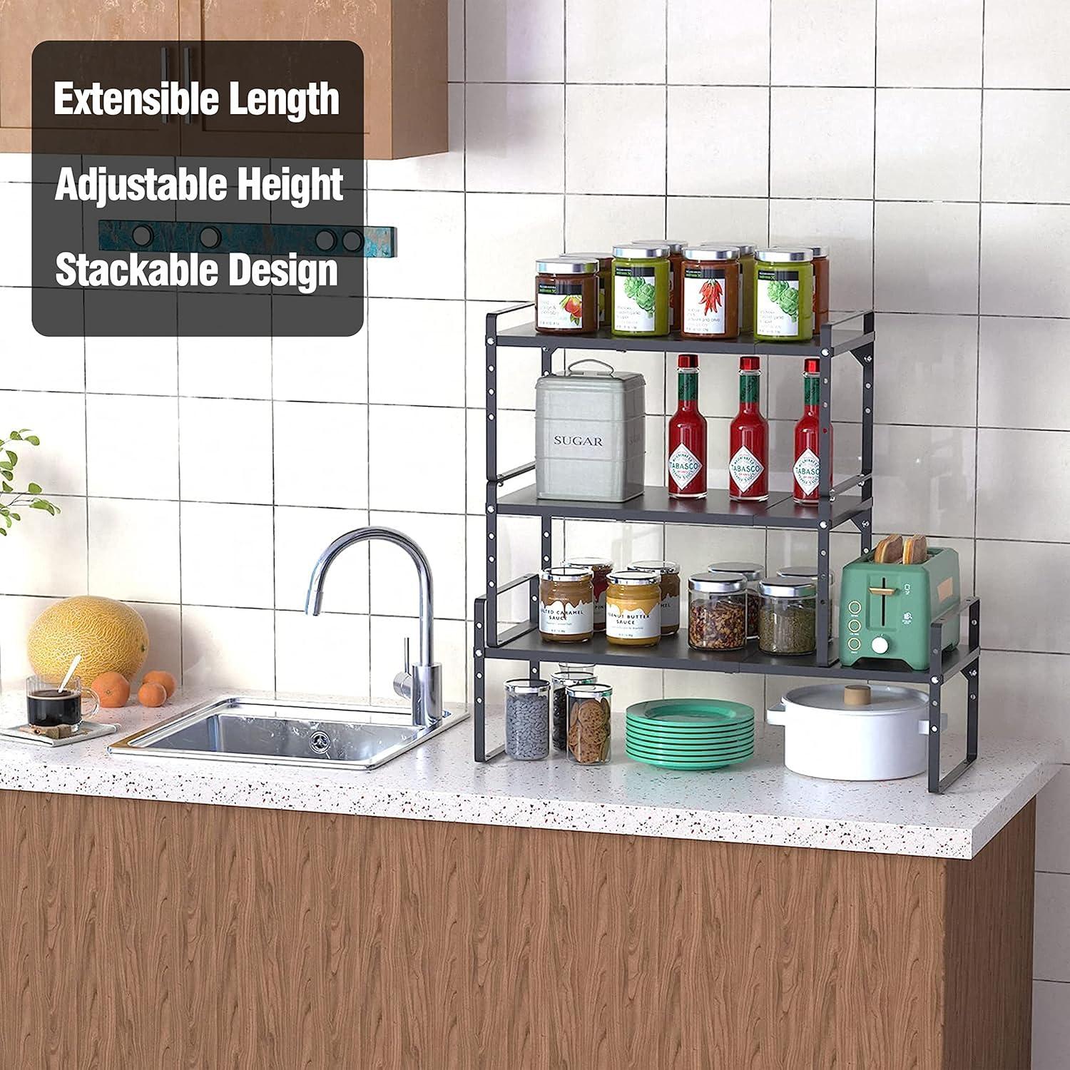 Estante Expandible de Metal LOCVCDA para Gabinete de Cocina