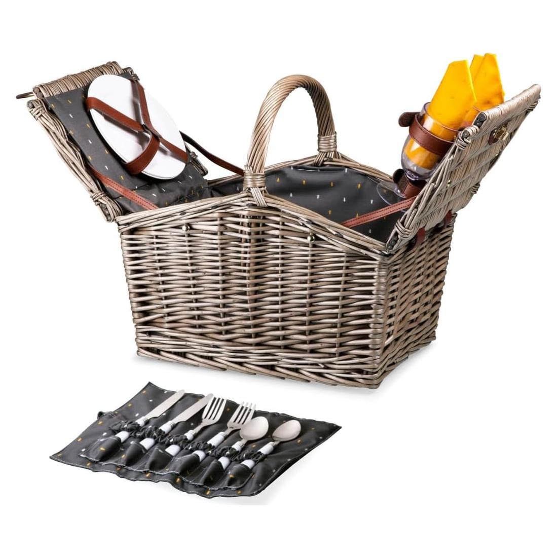 Cesta de Picnic Piccadilly PICNIC TIME para 2 - Mimbre Gris