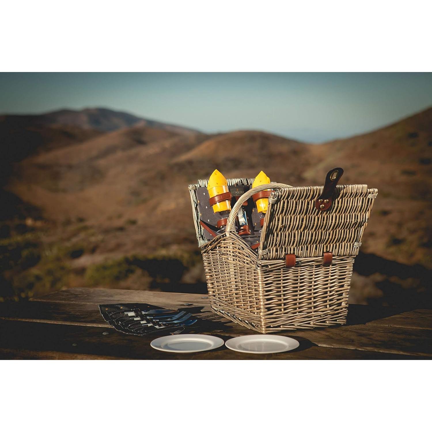 Cesta de Picnic Piccadilly PICNIC TIME para 2 - Mimbre Gris