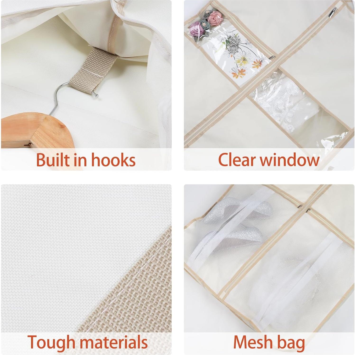 Bolsa de Vestido de Novia Zilink 72" Beige con Bolsillos