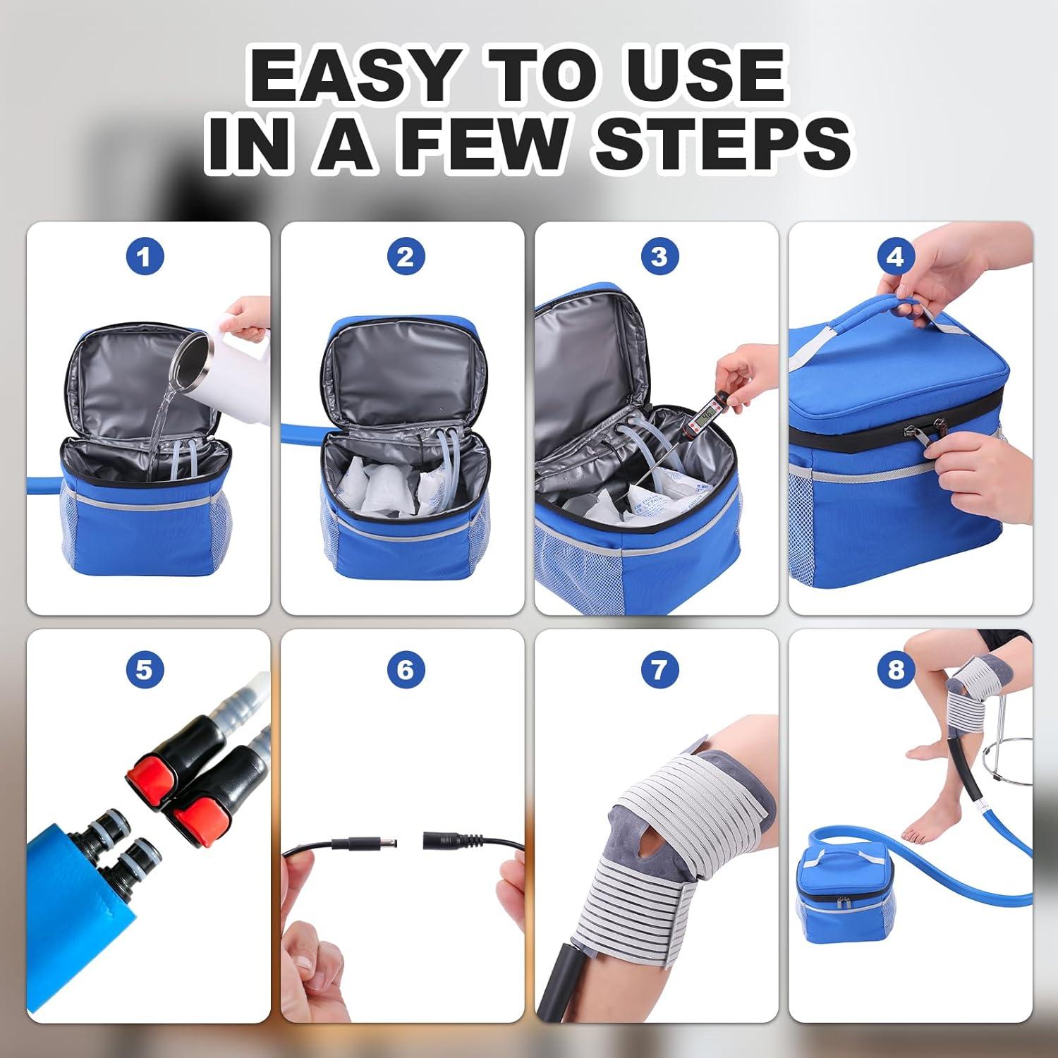 Máquina de Terapia Fría Veanvoky con Almohadilla Universal Azul