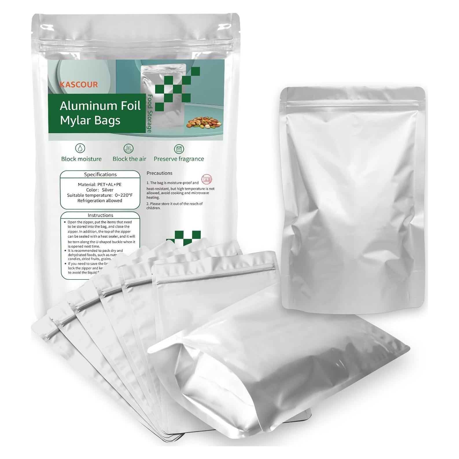 50 Bolsas Mylar 1 Cuarto Kascour 6x9 Pulgadas A Prueba de Olores