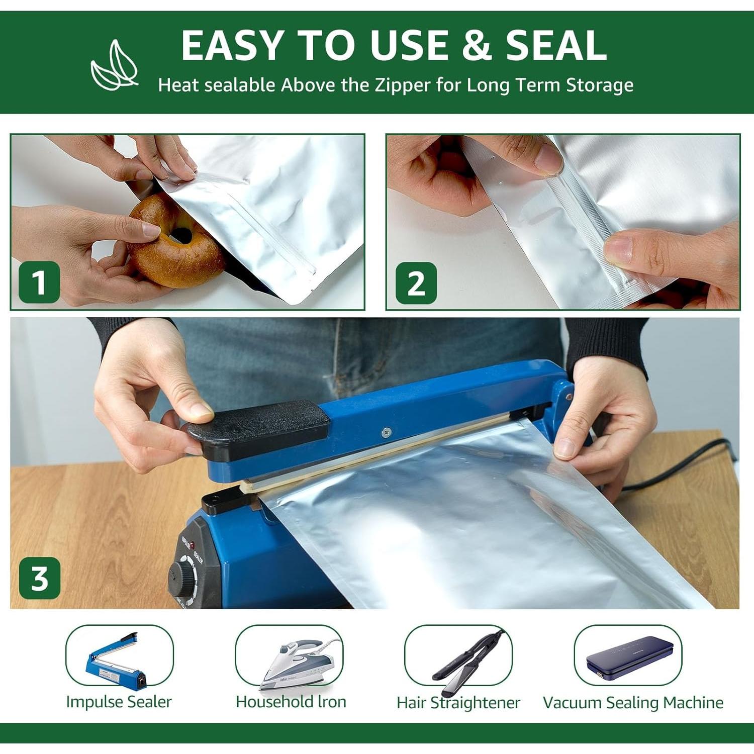 50 Bolsas Mylar 1 Cuarto Kascour 6x9 Pulgadas A Prueba de Olores