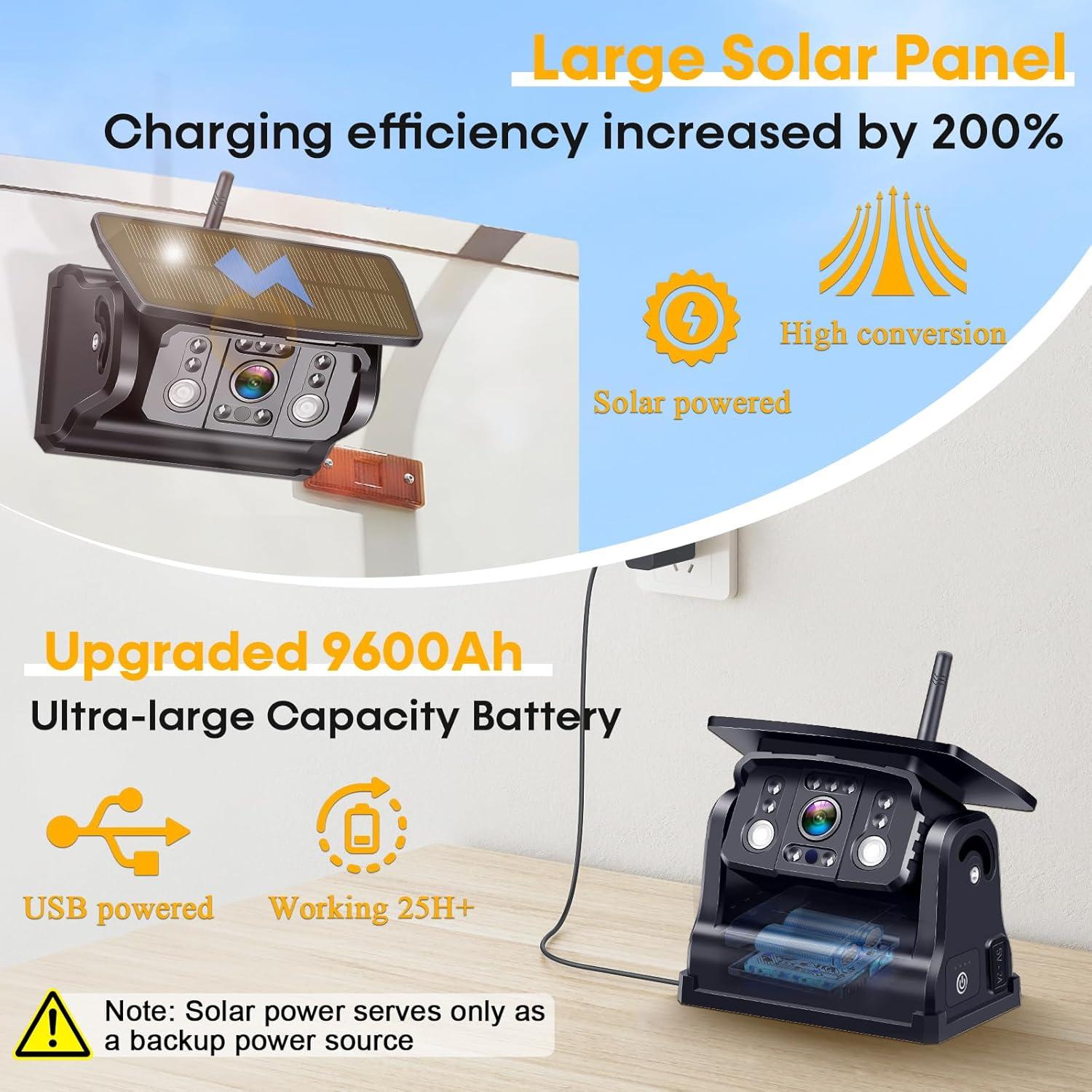 Cámara de Respaldo Inalámbrica Solar 7" HD 1080P para RV