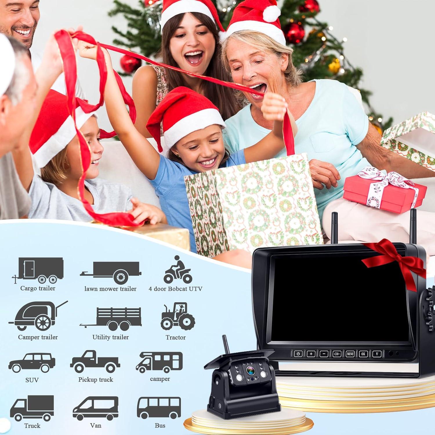 Cámara de Respaldo Inalámbrica Solar 7" HD 1080P para RV