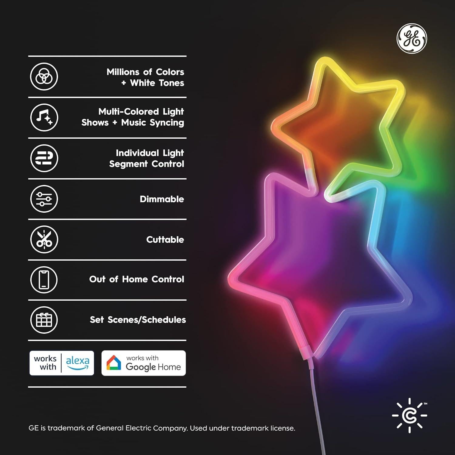 Tira de Luz LED Inteligente Cync GE 3 m con Sincronización de Música