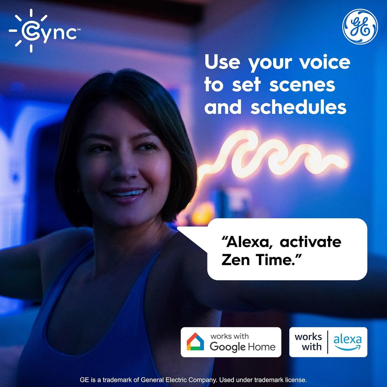 Tira de Luz LED Inteligente Cync GE 3 m con Sincronización de Música