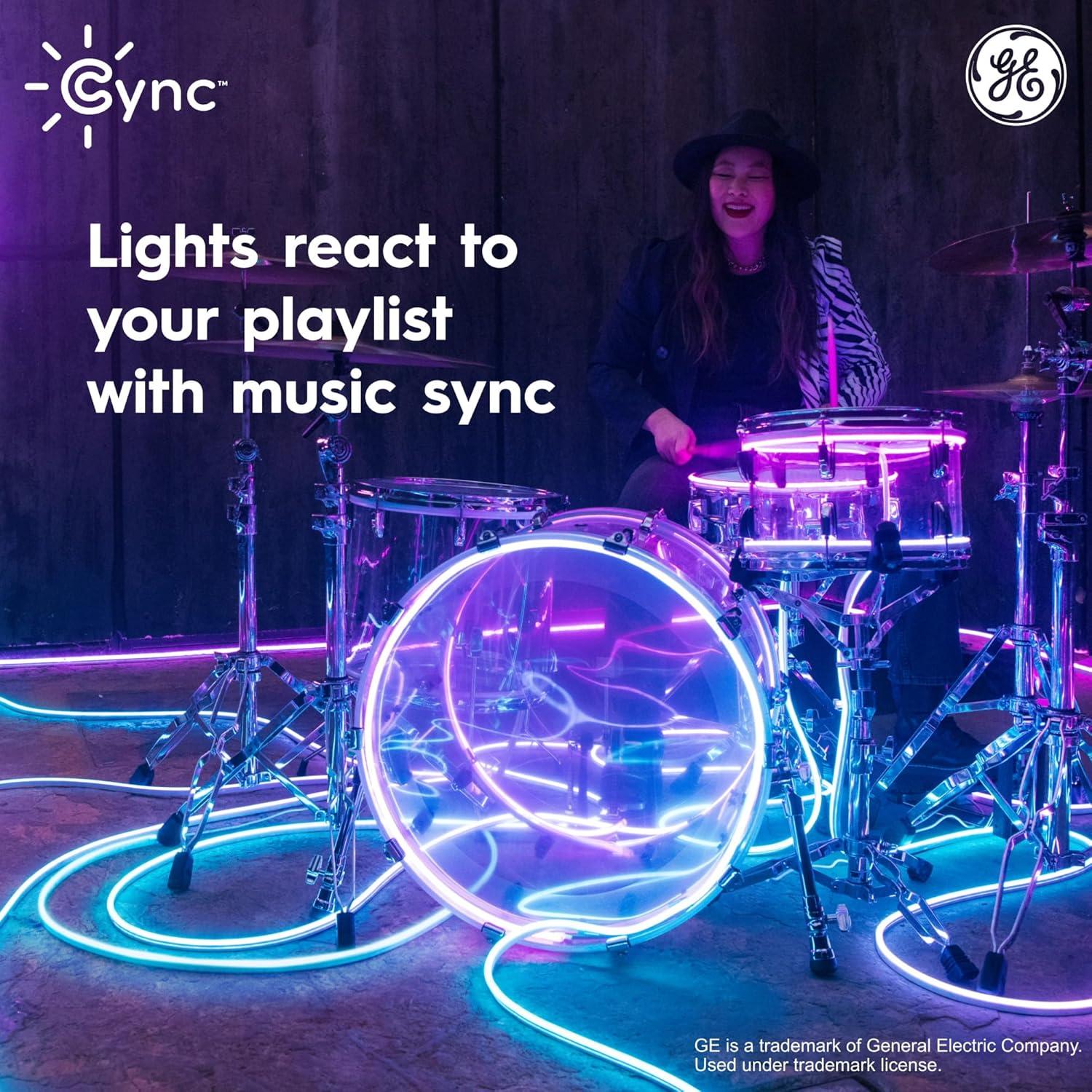 Tira de Luz LED Inteligente Cync GE 3 m con Sincronización de Música