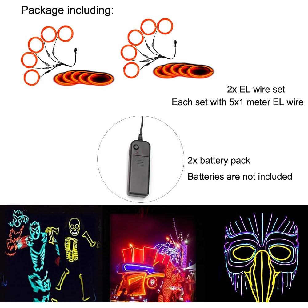 Luces de Neón Portátiles MaxLax 5m Naranja para Decoración