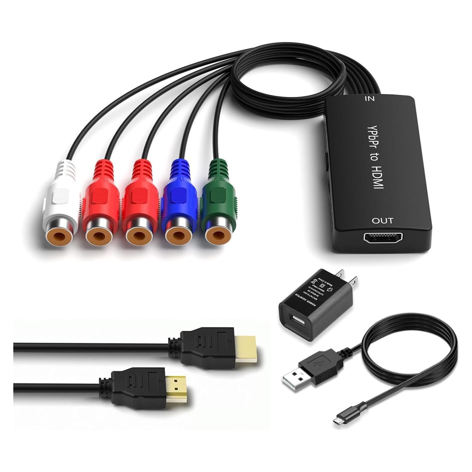 Convertidor de Componente a HDMI Dingsun 55 Pack 720P 1080P