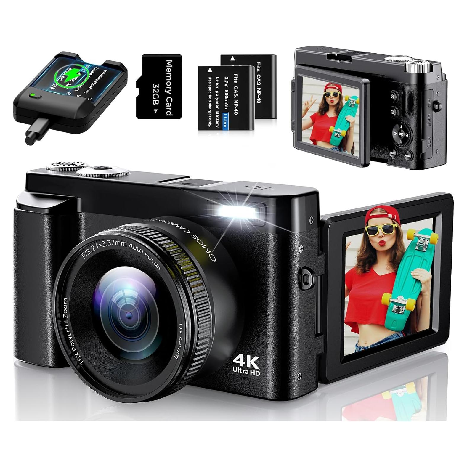 Cámara Digital 4K JGIPL DC101 48MP Zoom 16X Pantalla 3"