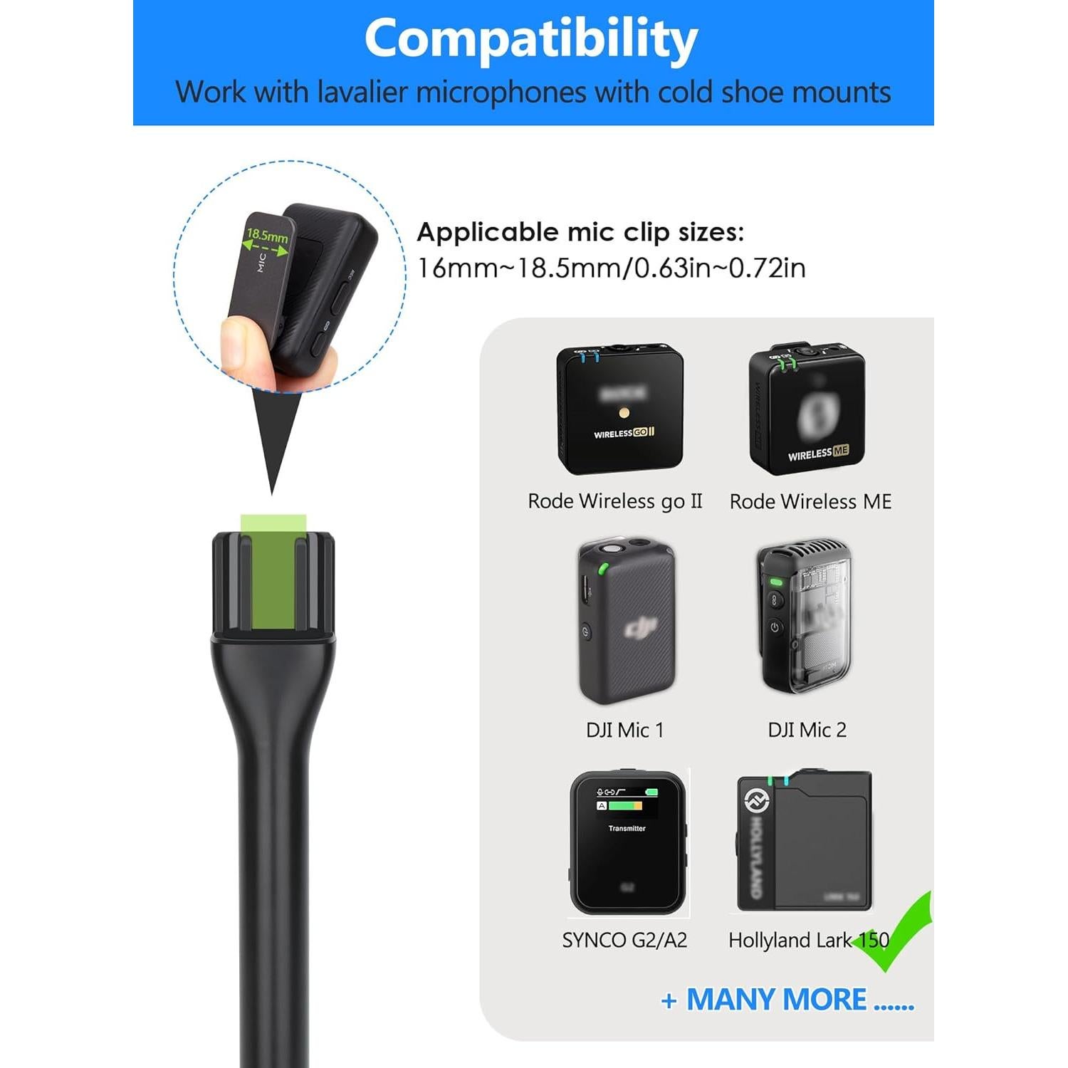 Mango de Micrófono Lavalier YOUSHARES para Rode y DJI - Incluye Filtro y Bandera