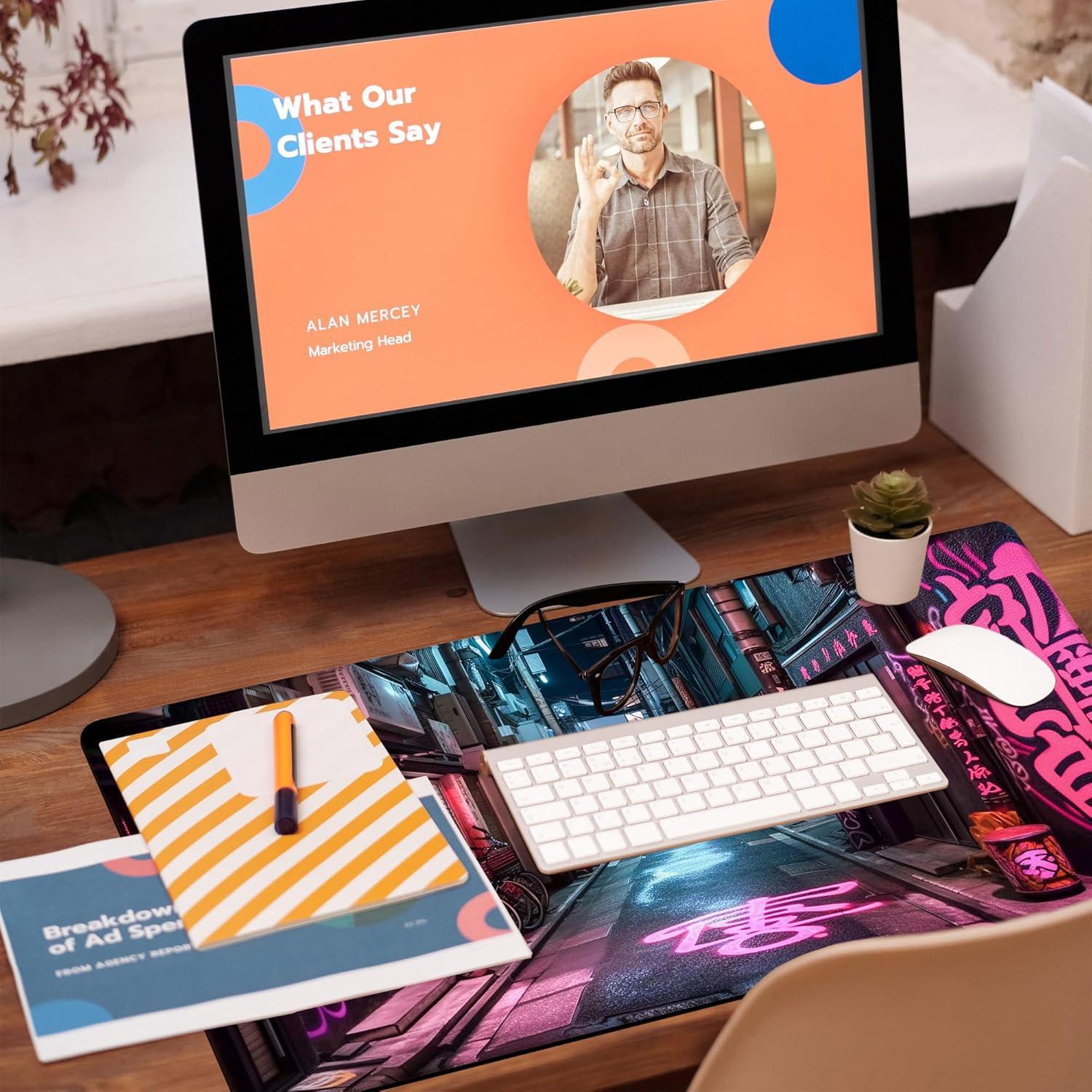 Alfombrilla de Escritorio Grande KOAIWPAE Anime Rosa 80x40 cm