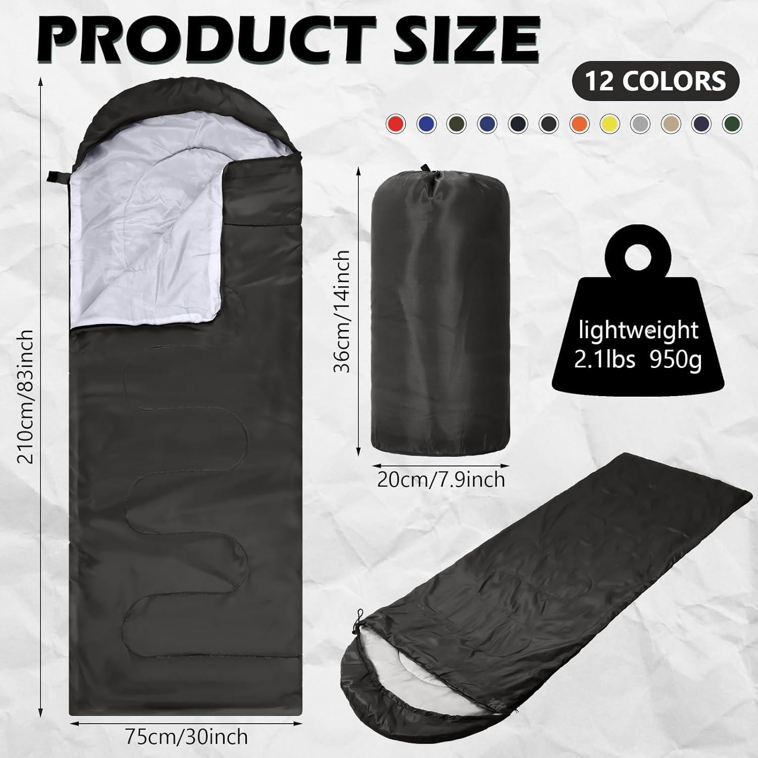 Sacos de Dormir para Camping Junkin 36 Pcs 210x75 cm 4 Estaciones