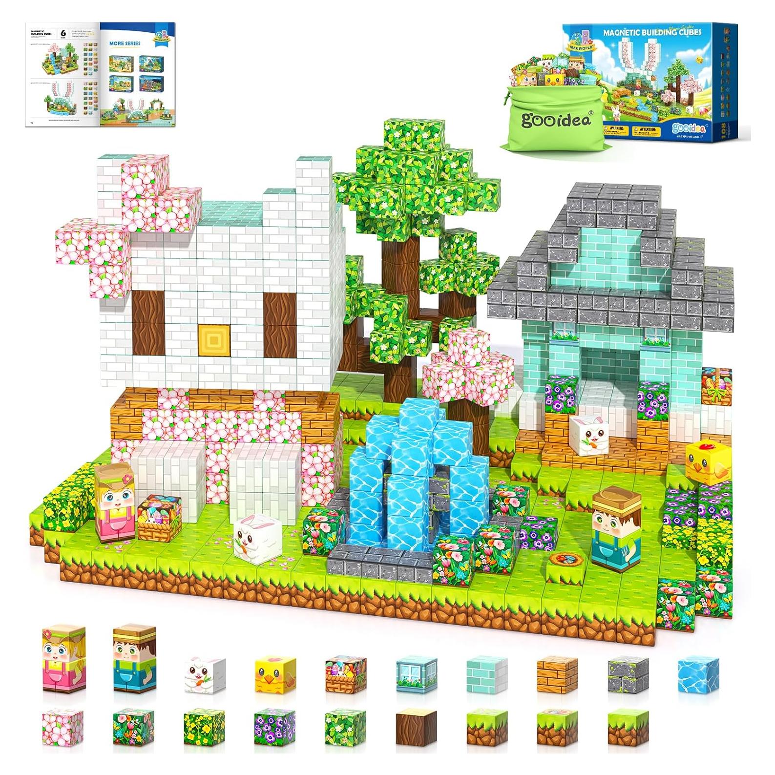 108 Piezas Bloques Magnéticos Gooidea Jardín Conejo 1,05 kg
