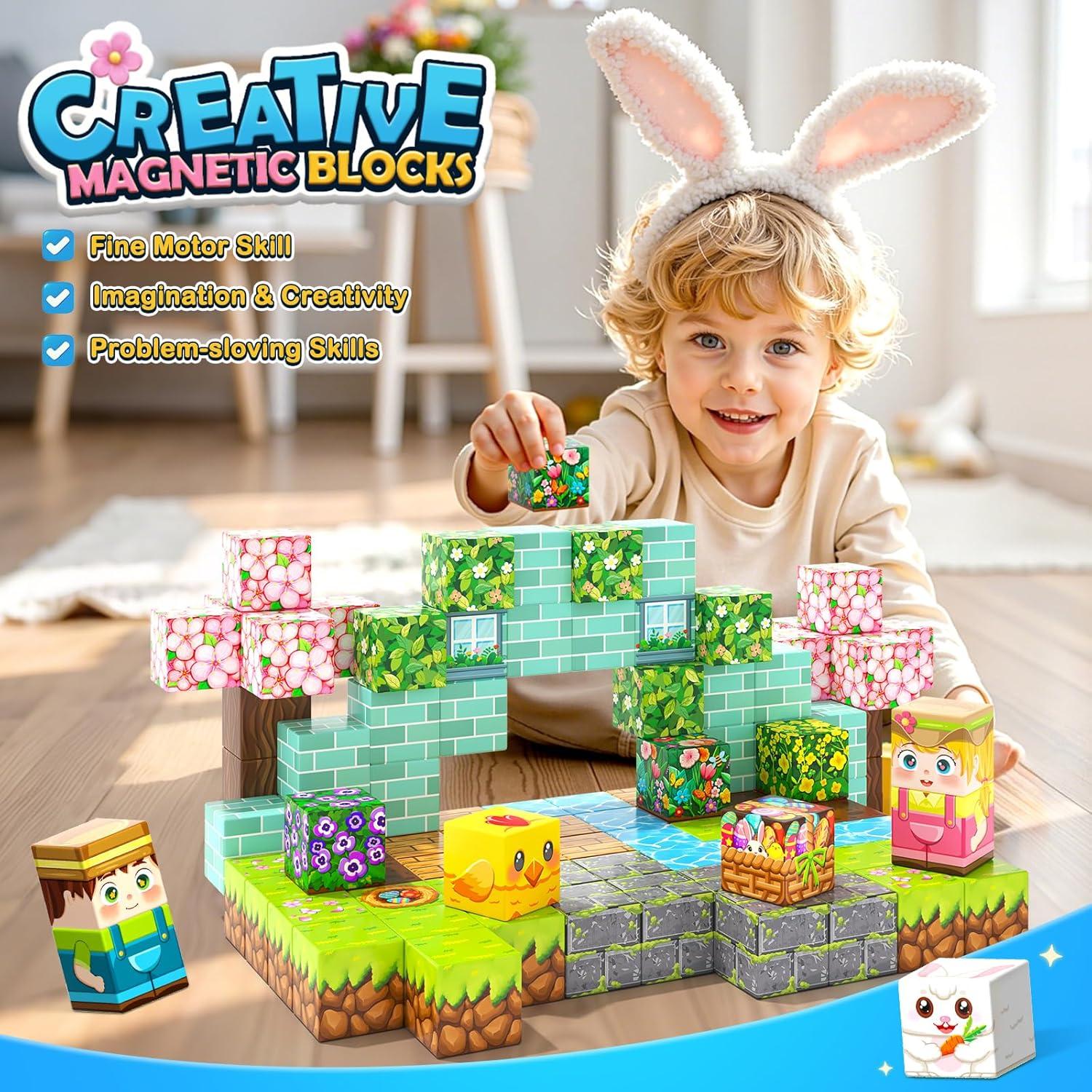 108 Piezas Bloques Magnéticos Gooidea Jardín Conejo 1,05 kg