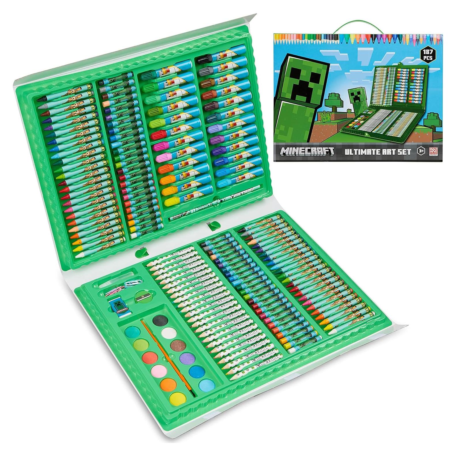 Set de Arte Minecraft para Niños - 48 Crayones y Más