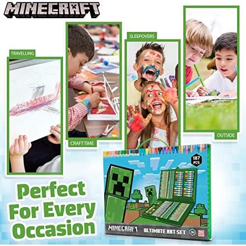 Set de Arte Minecraft para Niños - 48 Crayones y Más