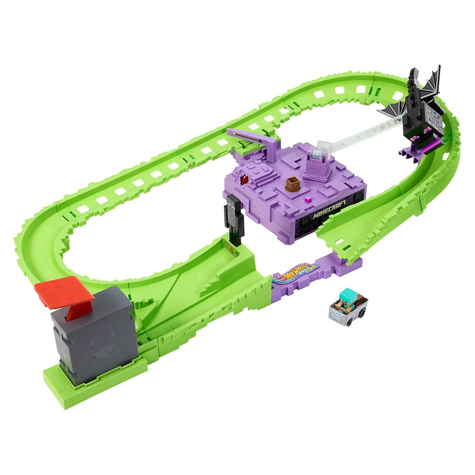 Juego de Pista Hot Wheels RacerVerse Minecraft Steve 35,56x81,28cm