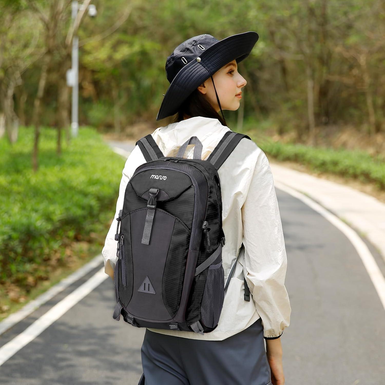 Mochila de Senderismo MOSISO 40L Impermeable Unisex Negra