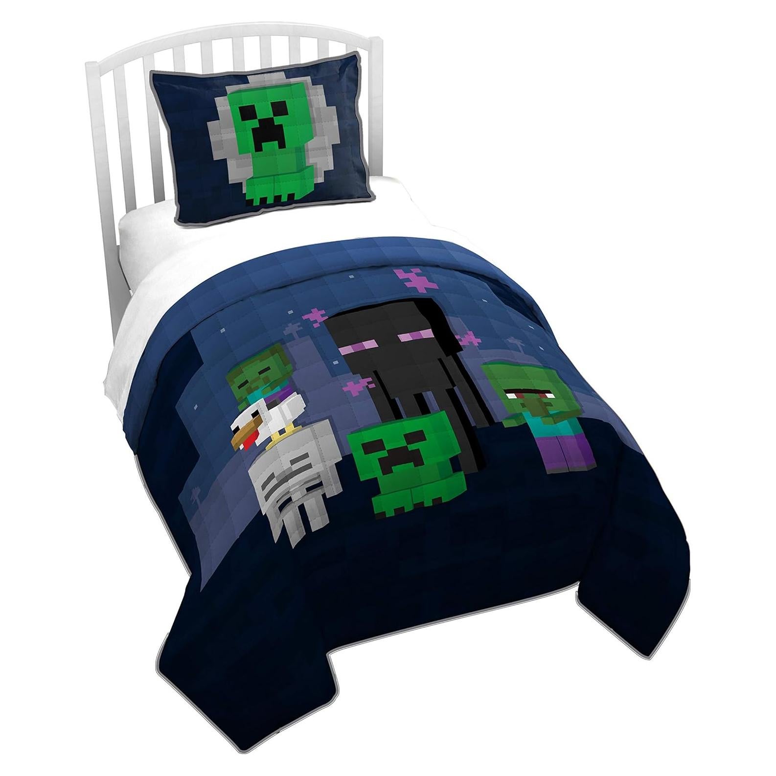 Juego de Colcha y Fundas Minecraft Jay Franco Queen Microfibra