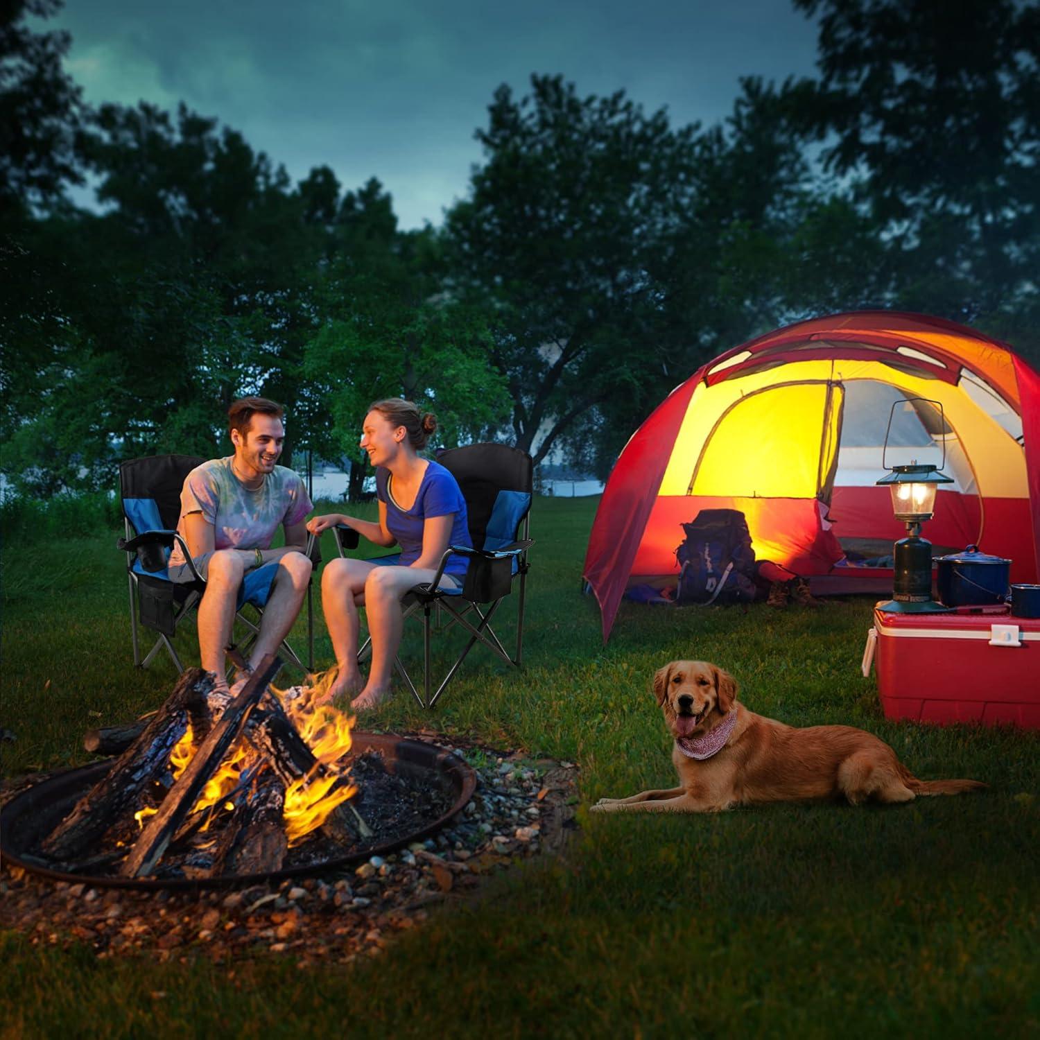 Silla de Camping Plegable SHSYCER Sobredimensionada 500lbs Azul