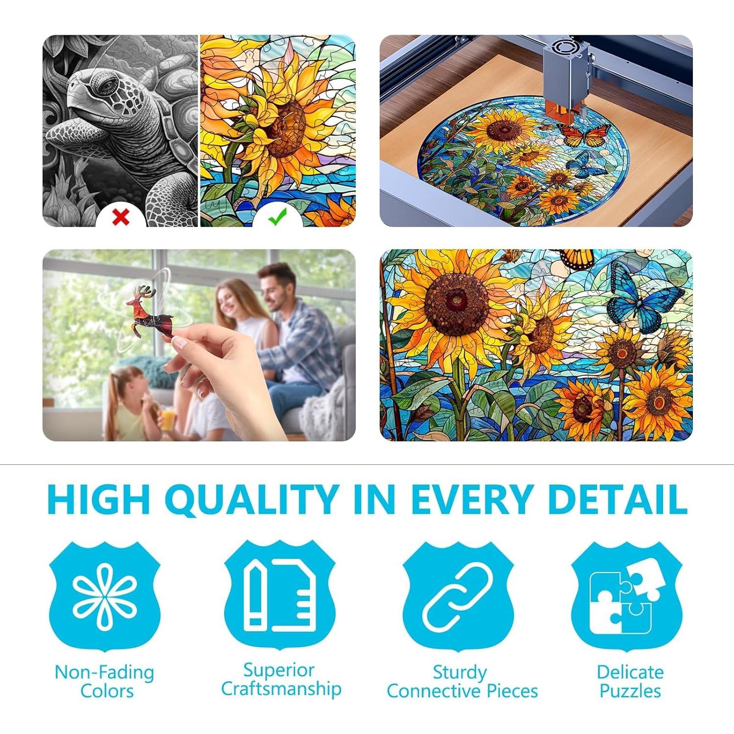 Rompecabezas de Madera Pijesaksa Girasol 100 Piezas 21,59 cm