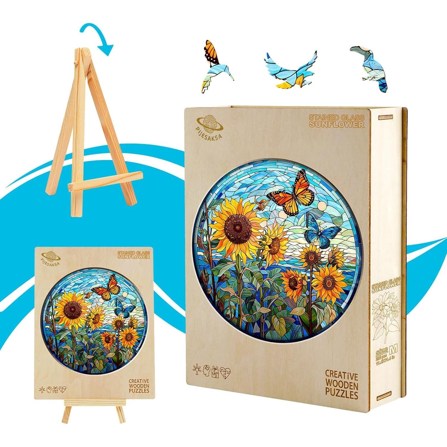 Rompecabezas de Madera Pijesaksa Girasol 100 Piezas 21,59 cm