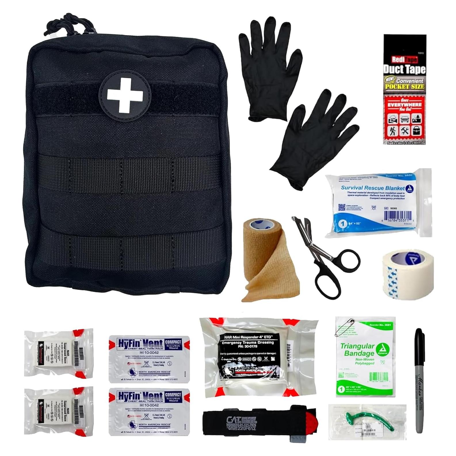Kit de Primeros Auxilios IFAK HMZ Medical con Torniquete CAT Negro
