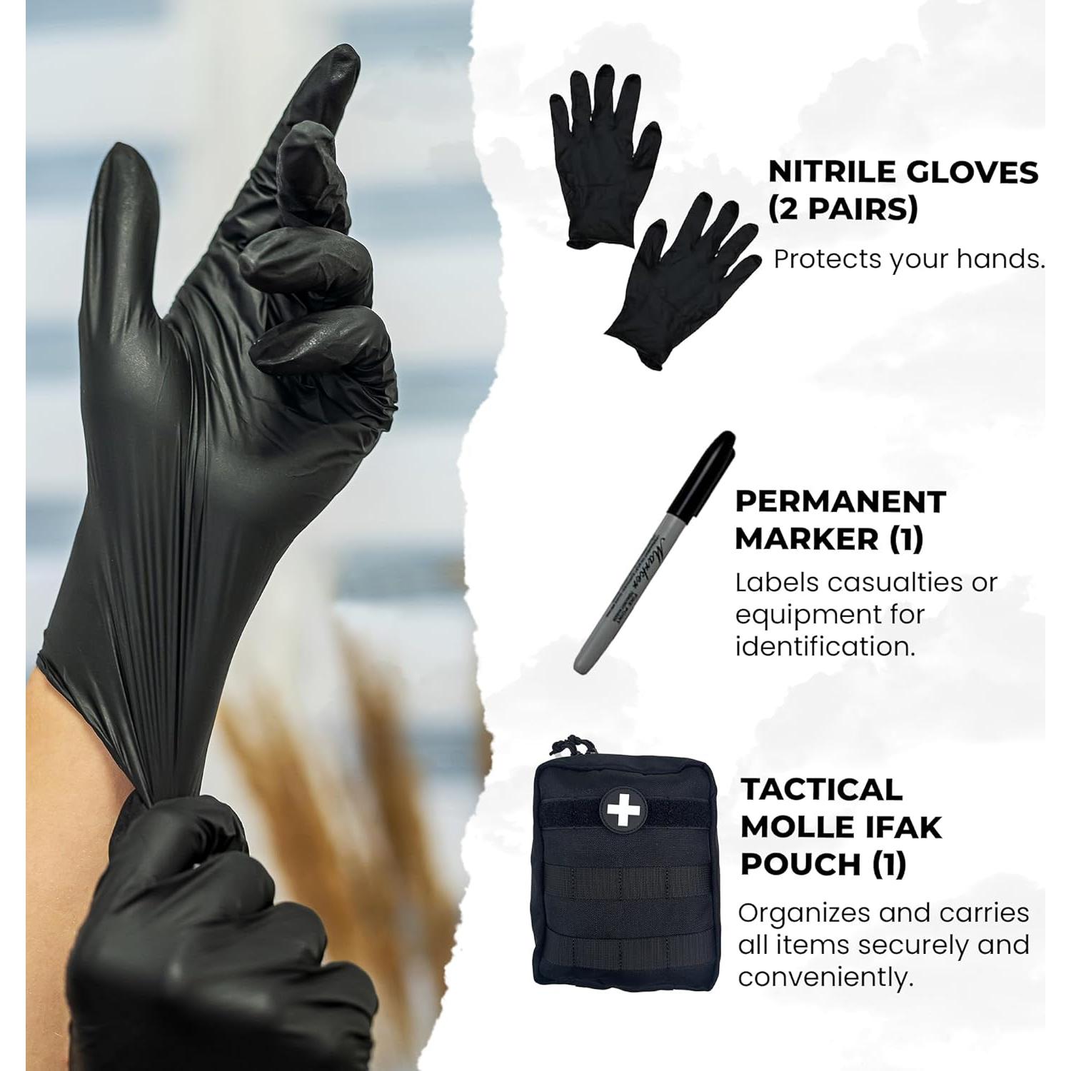 Kit de Primeros Auxilios IFAK HMZ Medical con Torniquete CAT Negro