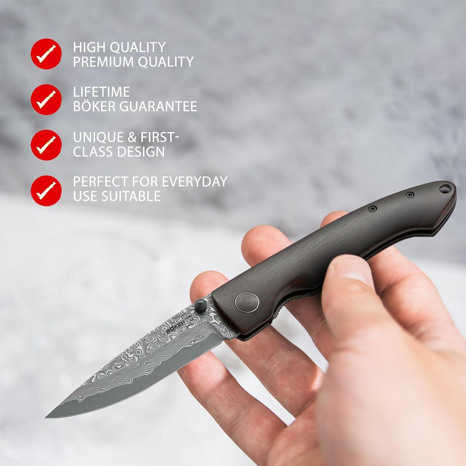 Cuchillo de bolsillo BÖKER PLUS Damascus Gent 1 - Damasco 8.26 cm