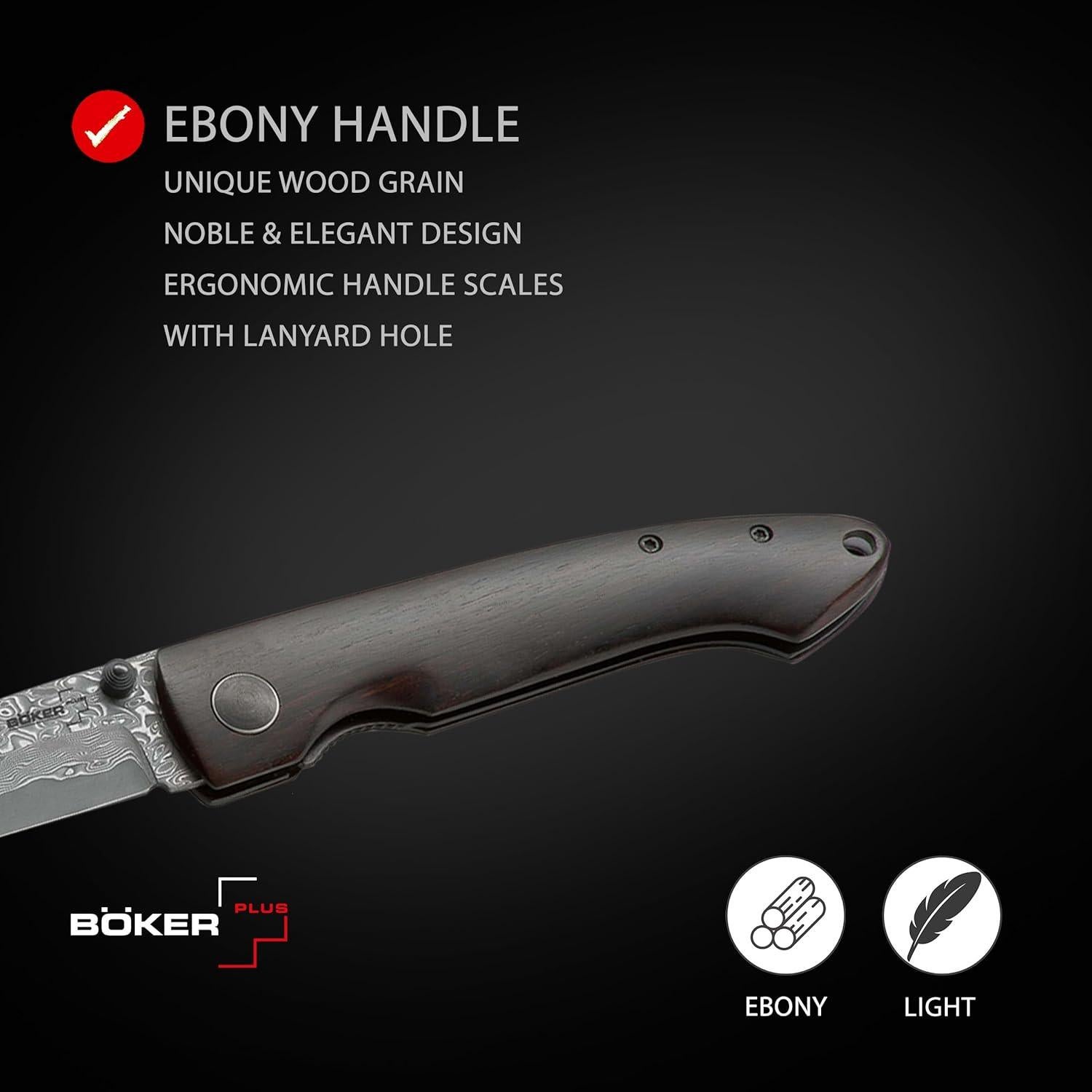 Cuchillo de bolsillo BÖKER PLUS Damascus Gent 1 - Damasco 8.26 cm