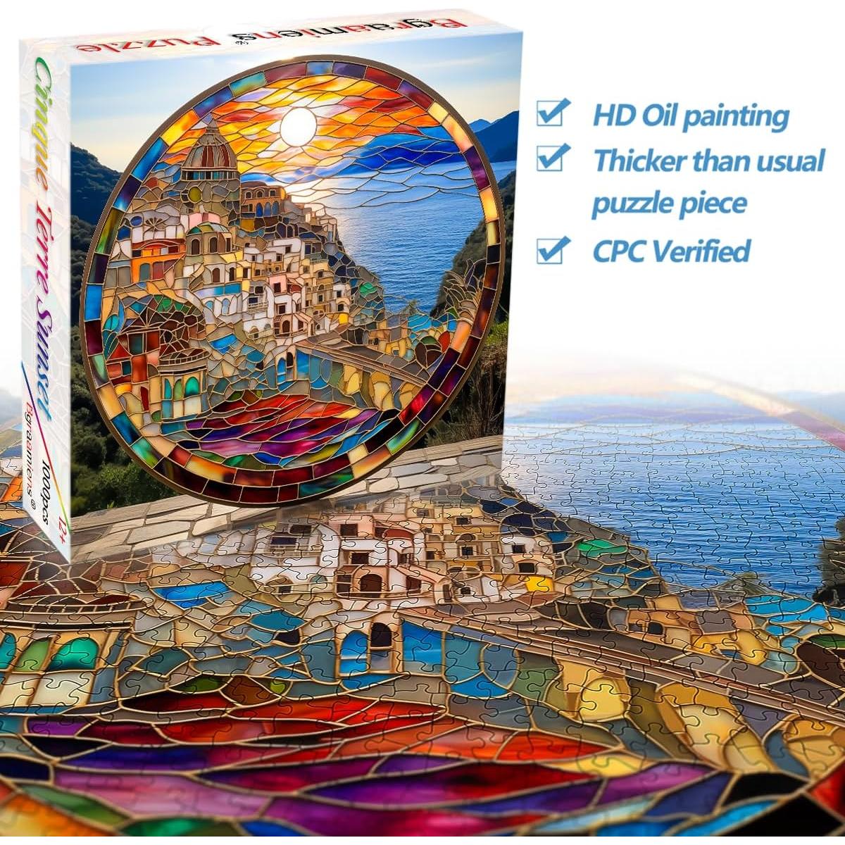 Rompecabezas Bgraamiens 1000 Piezas Cinque Terre Atardecer