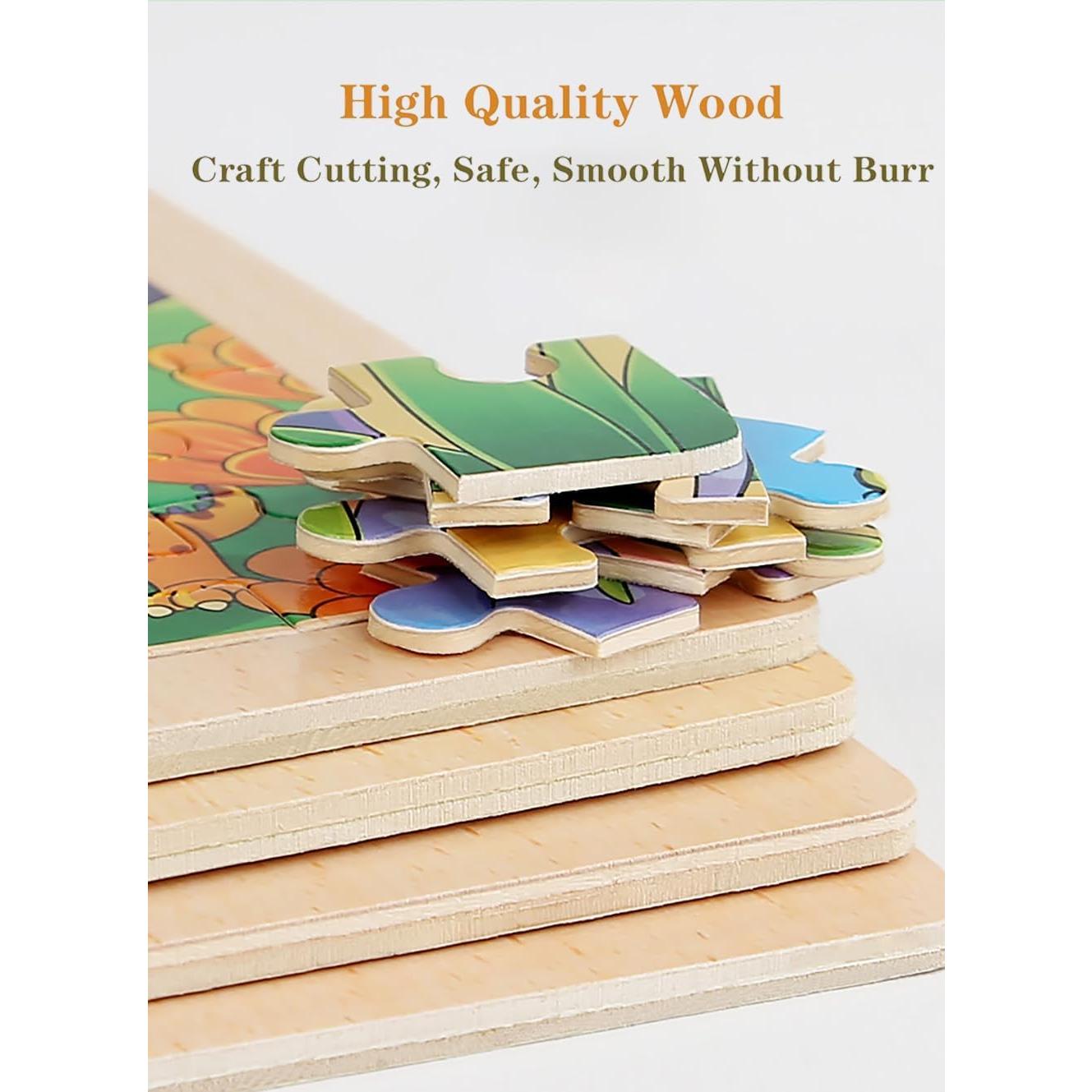 4 Juegos de Rompecabezas de Madera MAX JHQIQU 24 Piezas