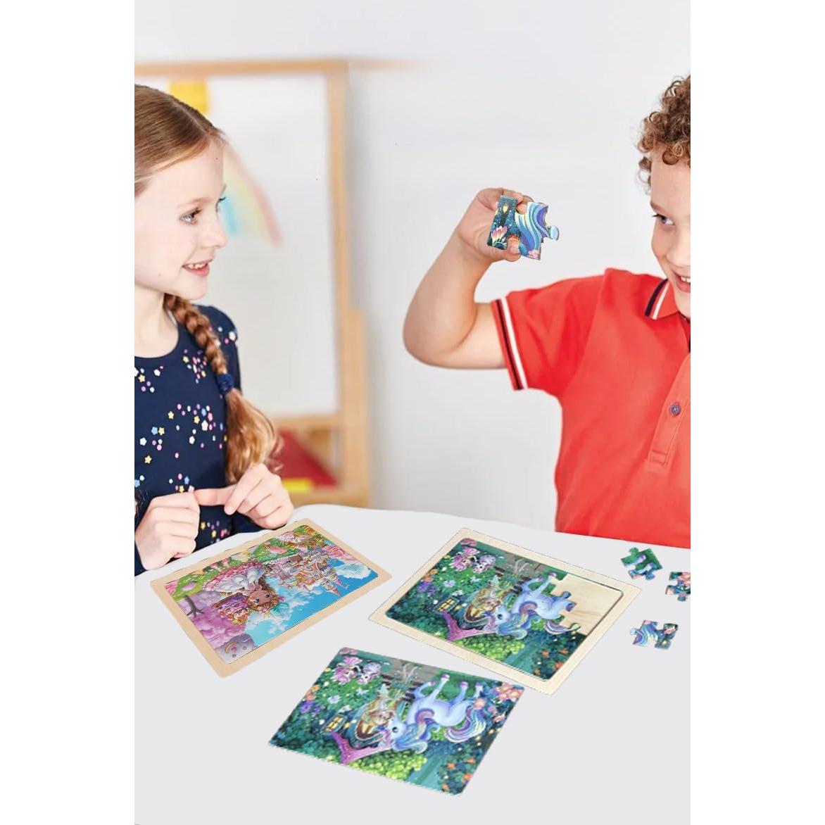 4 Juegos de Rompecabezas de Madera MAX JHQIQU 24 Piezas