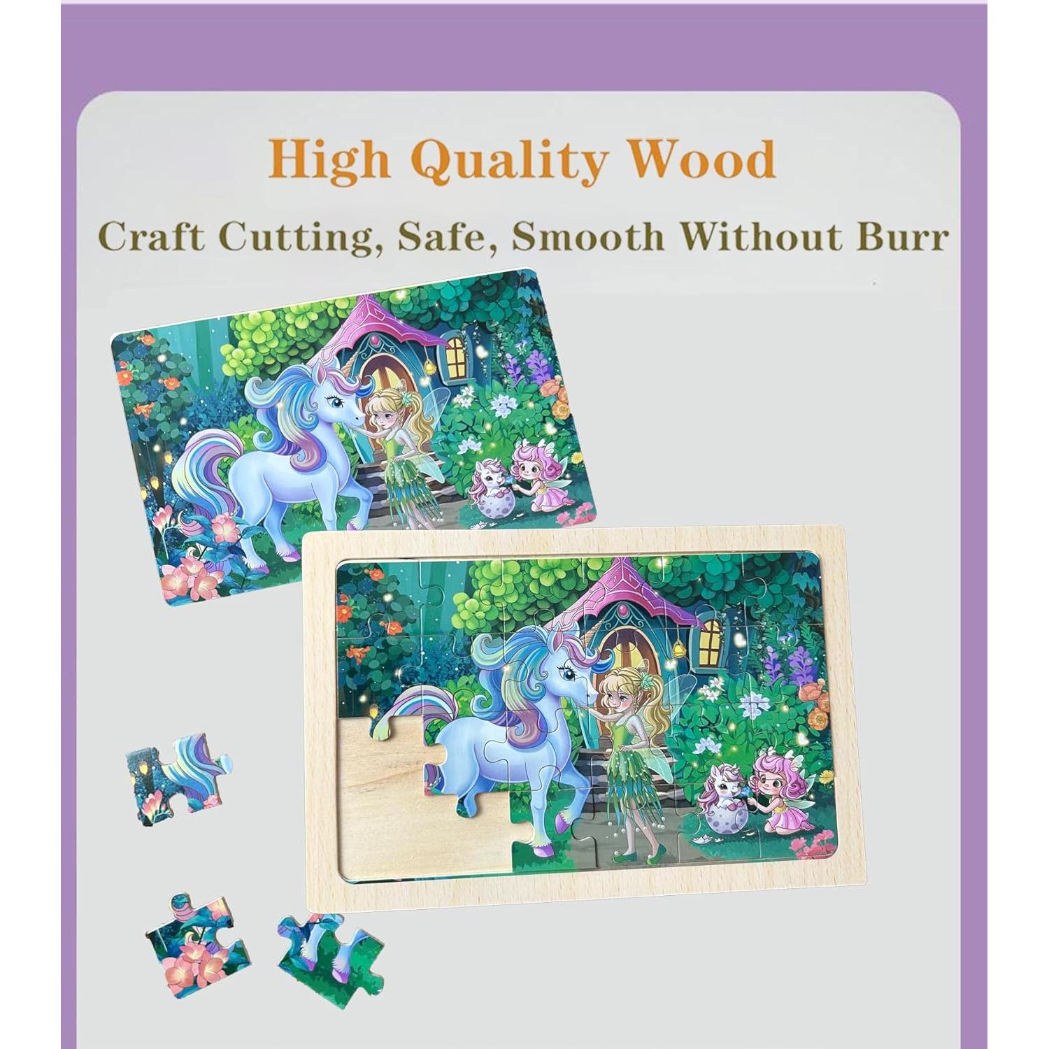 4 Juegos de Rompecabezas de Madera MAX JHQIQU 24 Piezas