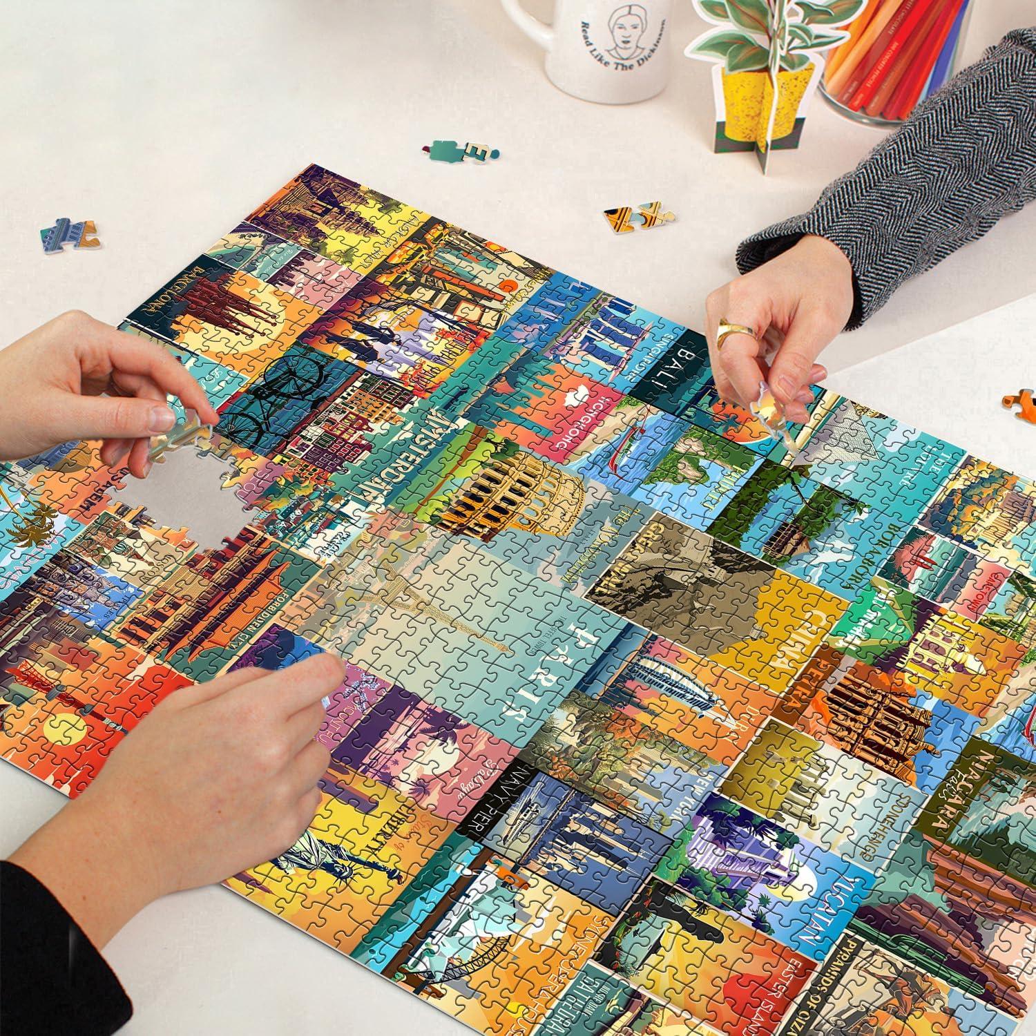 Rompecabezas Vintage 1000 Piezas PICKFORU Monumentos Mundiales